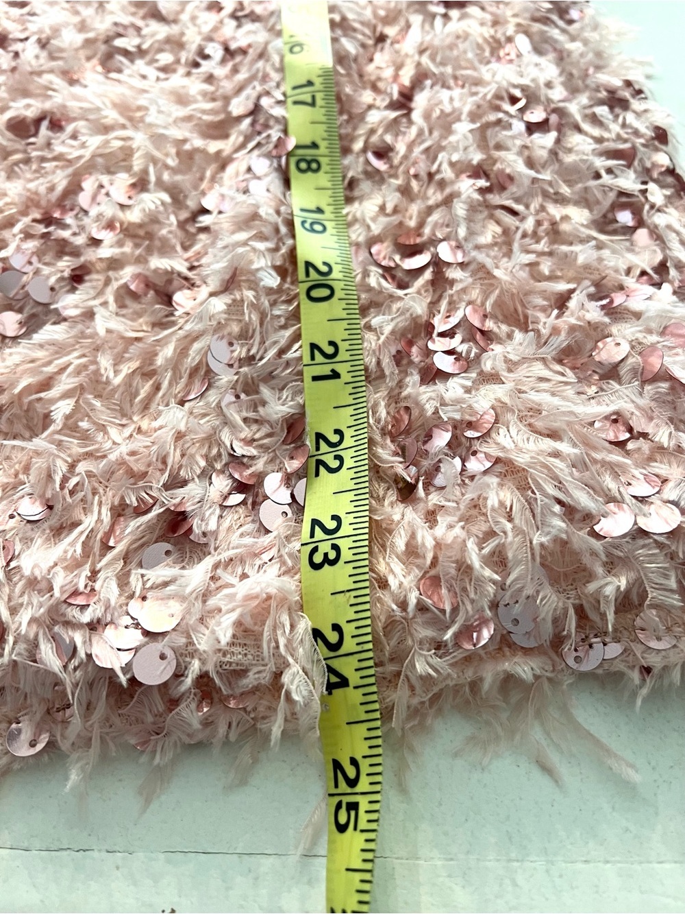THML Pink Sequin Fringe Feather Textured Party Top Blouse Large - Picture 8 of 9